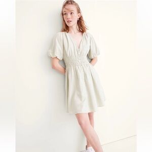 Madewell Green Linen Button-Down Dress